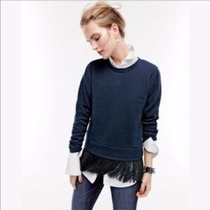 ‎J crew Fringe bottom sweatshirt